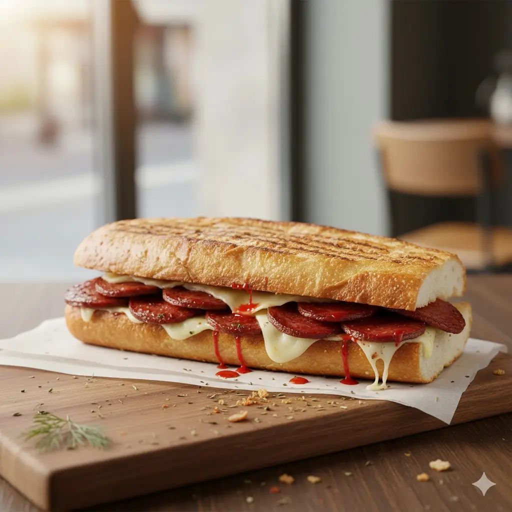 Yarım Ekmek Sucuklu Tost Yarım ekmek karışık tost - Görsel 1